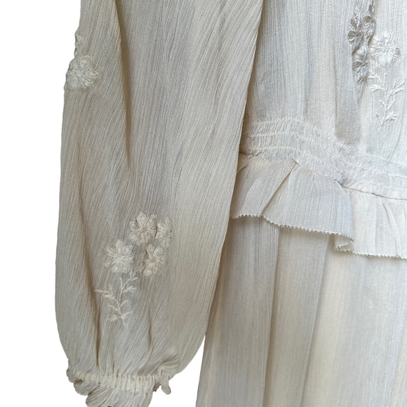 H&M Light Beige Chiffon Maxi Dress | US Size 2 - Picture 5 of 10